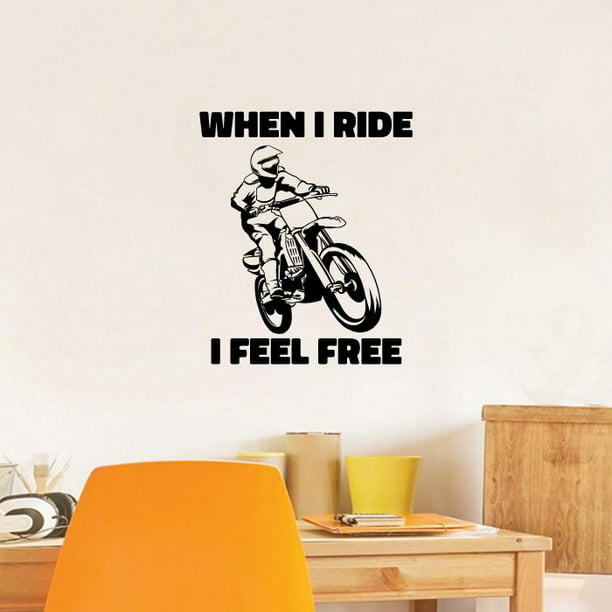 Vinyl wall applique cool bike motorcycle biker fire sticker trend wall sticker
